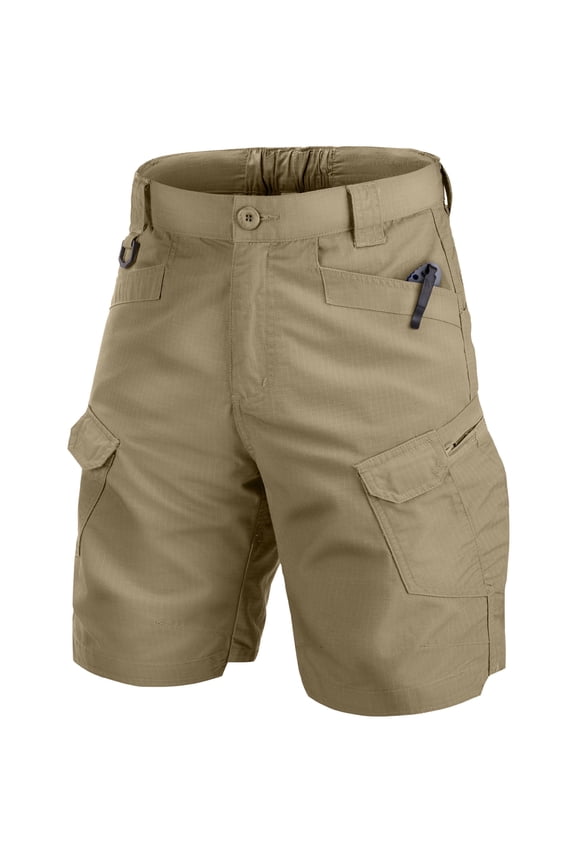 Quick Dry Khaki Cargo Shorts Men Elastic Waist Casual Summer Short Waterproof Outdoor Hiking Fishing Shorts with 6 Pockets
