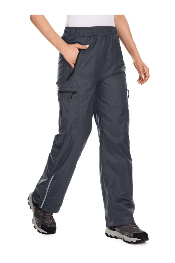 Waterproof Hiking Pants for Women Windproof Rain Work Pant Ladies Lightweight Fishing Outdoor Trousers with Zipper Pockets