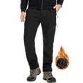 thumbnail image 1 of FEN AI Ski Snow Pants Men Fleece Lined Cargo Pant for Hiking Outdoor Insulated Winter Warm Softshell Trousers Black, 1 of 11