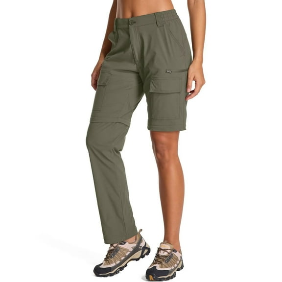FEN AI Women Zip Off Pants Lightweight 6 Pockets Cargo Pant for Fishing Travel Convertible Shorts Quick Drying for Summer Outdoor