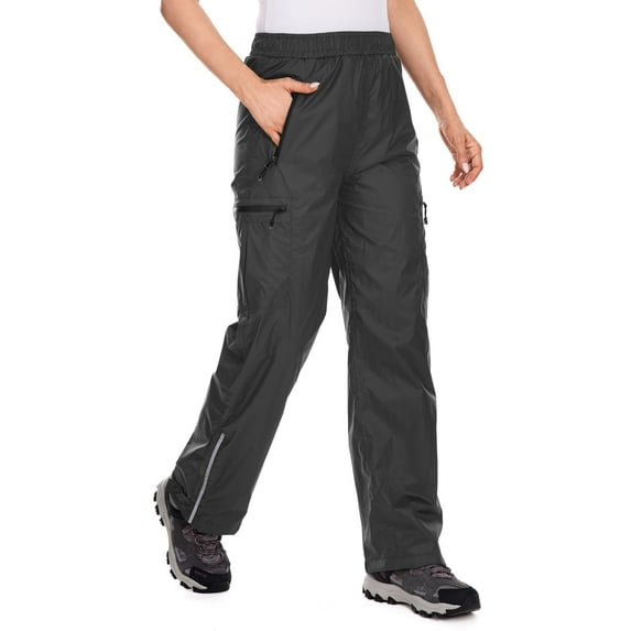 FEN AI Rain Pants Women Black Waterproof Rain Over Pants for Hiking Fishing Windproof Outdoor Work Trousers for Cycling Rainy Day