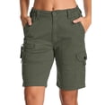 thumbnail image 1 of FEN AI Women's Cotton Summer Casual Shorts Multi-Pockets Relaxe-Fit Twill Bermuda Cargo Short for Travel Daily Work, 1 of 8