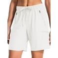 thumbnail image 1 of FEN AI Women's Lightweight Fishing Hiking Short Quick Dry Athletic Shorts for Camping Travel Golf w/Zipper Pockets Ladies White Casual Shorts, 1 of 9