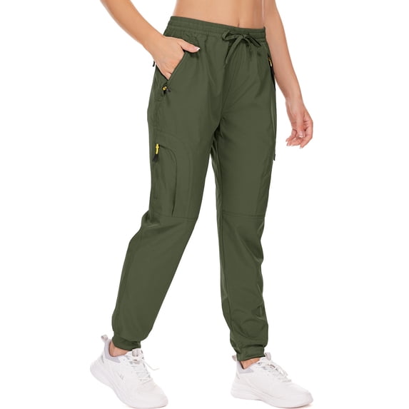 FEN AI Womens Cargo Joggers Quick Dry Lightweight Hiking Pants with Multi Pockets Athletic Lounge Casual Travel