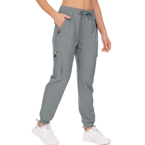 FEN AI Womens Cargo Joggers Quick Dry Lightweight Hiking Pants with Multi Pockets Athletic Lounge Casual Travel
