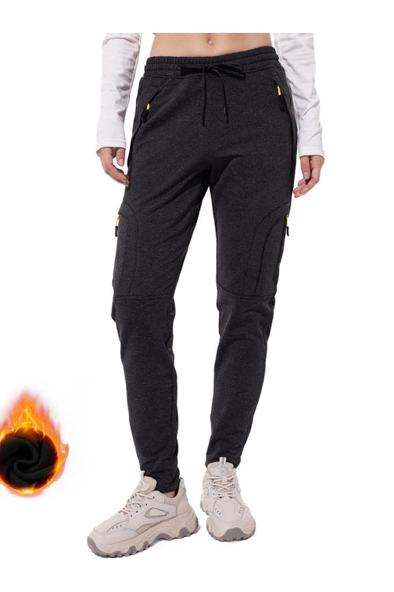 Womens Insulated Ski Pants Fleece Lined Sweatpants for Hiking Outdoor Athletic Winter Warm Trousers