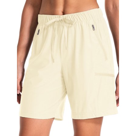 FEN AI Wrok Cargo Hiking Fishing Short for Women Water Resistant Quick Dry Breathable Outdoor Summer Beach Shorts with 4 Zipper Pockets