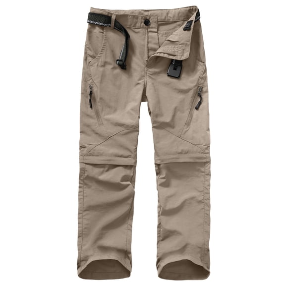 FEN AI Convertible Hiking Pants for Boy Kids Zip Off Scout Pants Youth Teen Quick Dry Outdoor Fishing Lightweight Trousers 14-16 Years