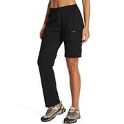 FEN AI Zip Off Cargo Pants Women Convertible to Shorts for Summer Hiking Fishing Travel Pant Utility Trousers for Outdoor Work Safari Camping Black