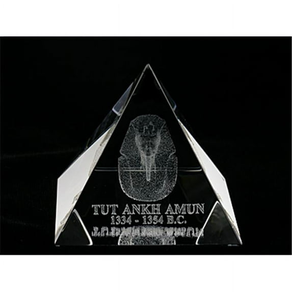 Asfour Crystal 1051-65-03 2.55 L x 2.4 H x 2.55 W in. Crystal Laser-Engraved King Tut Ancient Egypt Laser-Cut