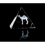 Asfour Crystal 1051-90-20 3.55 L x 3.35 H x 3.55 W in. Crystal Laser-Engraved Camel Ancient Egypt Laser-Cut