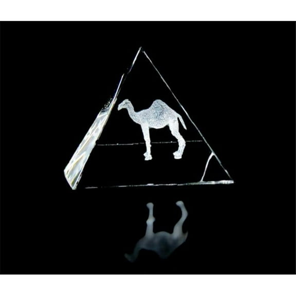 Asfour Crystal 1051-90-20 3.55 L x 3.35 H x 3.55 W in. Crystal Laser-Engraved Camel Ancient Egypt Laser-Cut