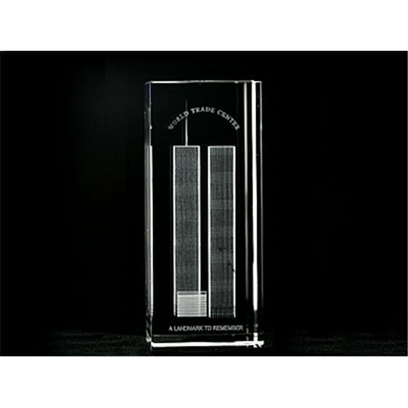 Asfour Crystal 1159-120-115 4.75 L x 2 H x 2 W in. Crystal Laser-Engraved World Trade Center Monuments Laser-Cut