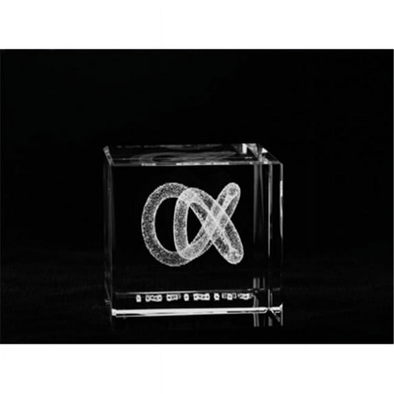 Asfour Crystal 1159-50-14 2 L x 2 H x 2 W in. Crystal Laser-Engraved Infinity Miscellaneous Laser-Cut
