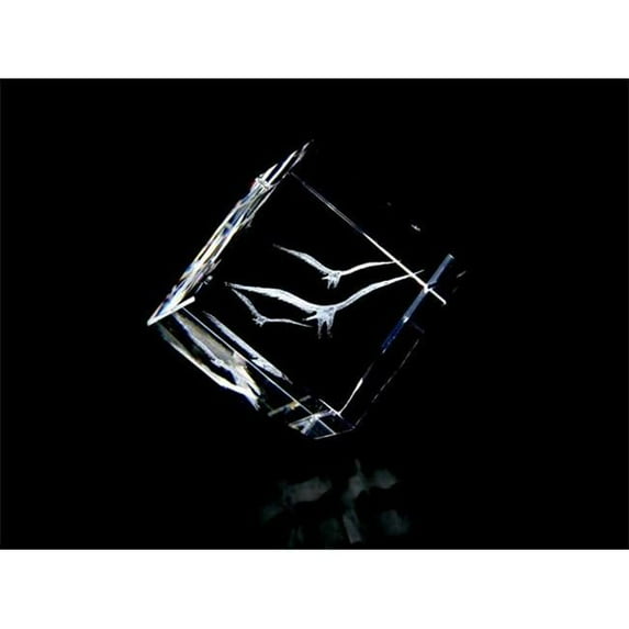 Asfour Crystal 1160-50-67 2 L x 2 H x 2 W in. Crystal Laser-Engraved Birds Animals and Nature Laser-Cut