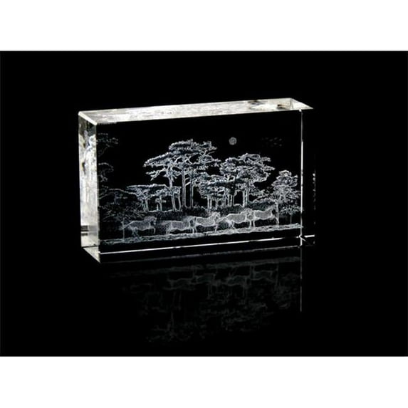 Asfour Crystal 1168-100-130 2.4 L x 4 H x 1.4 W in. Crystal Laser-Engraved Horses Animals and Nature Laser-Cut