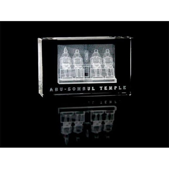 Asfour Crystal 1168-100-70 2.4 L x 4 H x 1.4 W in. Crystal Laser-Engraved Abu Sombul Temple Monuments Laser-Cut