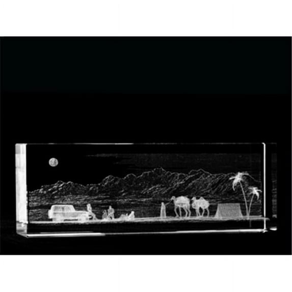 Asfour Crystal 1168-150-114 5.9 L x 2.4 H x 1.4 W in. Crystal Laser-Engraved Desert Ancient Egypt Laser-Cut