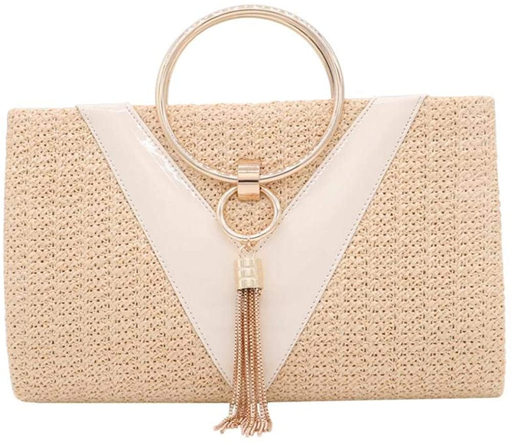 Asge Straw Crossbody Handbag Evening Bag Clutch Purses for