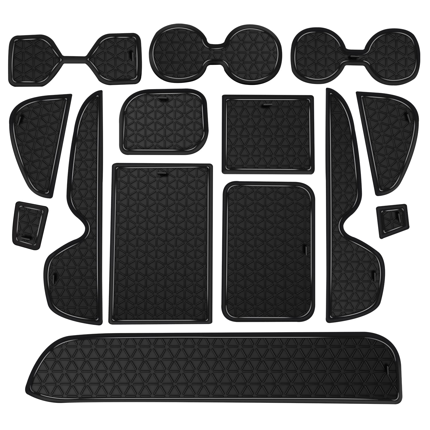 Auovo Cup Holder Insert Liners for Ford F150 Accessories 2023 2022 2021 Anti-dust Center Console Door Pocket Mat Interior Red Trim (33pcs/Set