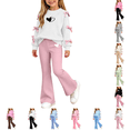 thumbnail image 1 of Asgosdo Girls Fall Two Piece Sets for Girls Bow Long Sleeve Top and Flared Pant Cute Casual Outfits Teen Winter Clothes Size 5-15Y, 1 of 1