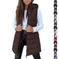 thumbnail image 1 of Asgosdo Girls Hooded Puffer Vest Zip Up Sleeveless Side Button Casual Warm Kids Long Quilted Jackets with Pockets Size 3-14Y, 1 of 7