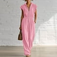 thumbnail image 1 of Asgosdo Jumpsuits for Women Sleeveless Front Zipper Waisted Wide Straight Leg Casual Rompers with Pockets, 1 of 5
