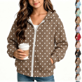 thumbnail image 1 of Asgosdo Polka Dot Jackets for Girls Zip Long Sleeve Cute Lightweight Hooded Jacket with Pocket Size 4-12Y, 1 of 7