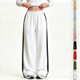 thumbnail image 1 of Asgosdo Sweatpants for Teen Girls High Waisted Wide Leg Color Block Trackpants Casual Baggy Fall Pants with Pockets Size 5-15Y, 1 of 7