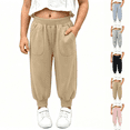 thumbnail image 1 of Asgosdo Toddler Girls Cotton Sweatpants High Elastic Waisted Joggers Casual Athletic Soft Fall Pants with Pockets Size 1-11Y, 1 of 7