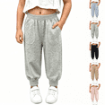 thumbnail image 1 of Asgosdo Toddler Girls Cotton Sweatpants High Elastic Waisted Joggers Casual Athletic Soft Fall Pants with Pockets Size 1-11Y, 1 of 7