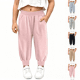 thumbnail image 1 of Asgosdo Toddler Girls Cotton Sweatpants High Elastic Waisted Joggers Casual Athletic Soft Fall Pants with Pockets Size 1-11Y, 1 of 7