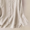 thumbnail image 1 of Asgosdo Women Tops Cotton Linen Long Sleeve Collared Button Down Solid Color Shirts Comfy Soft Clothes, 1 of 4