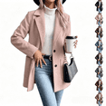 thumbnail image 1 of Asgosdo Women Wool Trench Coat Button Down Single Breasted Long Sleeve Soft Lined Casual Warm Peacoat Fall Winter Outerwear with Pockets, 1 of 7