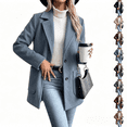 thumbnail image 1 of Asgosdo Women Wool Trench Coat Button Down Single Breasted Long Sleeve Soft Lined Casual Warm Peacoat Fall Winter Outerwear with Pockets, 1 of 7
