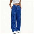 thumbnail image 1 of Asgosdo Women's Pants Drawstring High Elastic Waisted Wide Straight Leg Casual Irregular Trousers with Pockets, 1 of 5