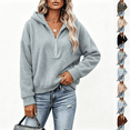 thumbnail image 1 of Asgosdo Womens Oversized Sweatshirts Fleeze Fleece Long Sleeve Half Zip Fall Hoodies Winter Casual Warm Outfits, 1 of 6
