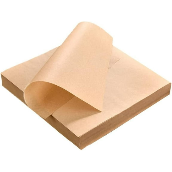 100 PCS Precut Parchment Paper Baking Sheets for Cookies, Food Basket Liners, Air Fryer, Grilling Rack, Oven 12 x 12 Inch Non-Stick Wax Paper Sheets Deli Paper Brown Brown 100Pcs 12''X12''