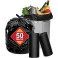 thumbnail image 1 of 23 Gallon Trash Bags with Zip Ties, 20-25 Gallon Trash Bags (50 Count Bulk) Large Black Trash Bags 20 Gallon Trash Bags, Extra Large Garbage Bags for Commercial, Household, Lawn (30"x35") Black, 1 of 5