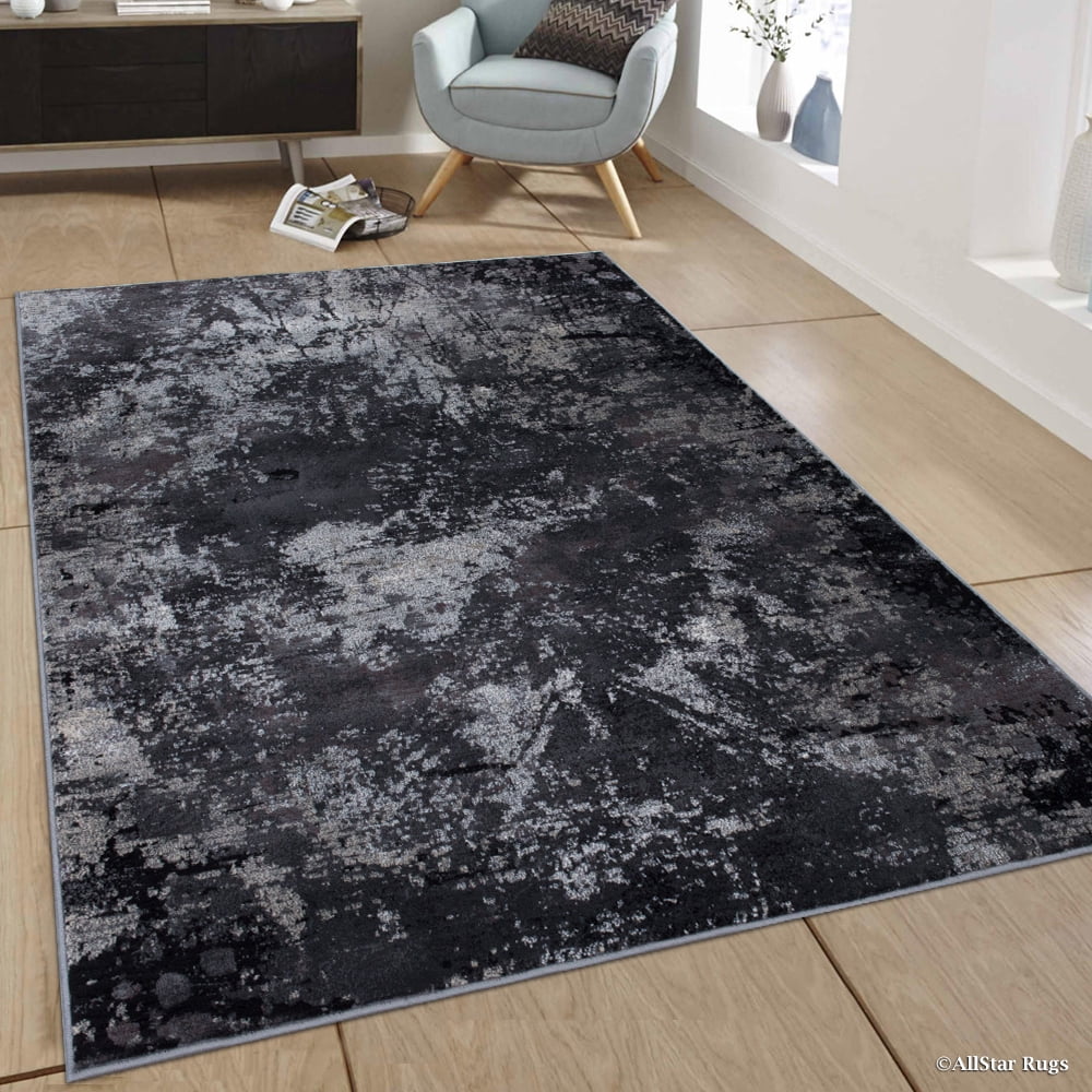 Ash Allstar Paint Brush Design Area Rug (5' 0