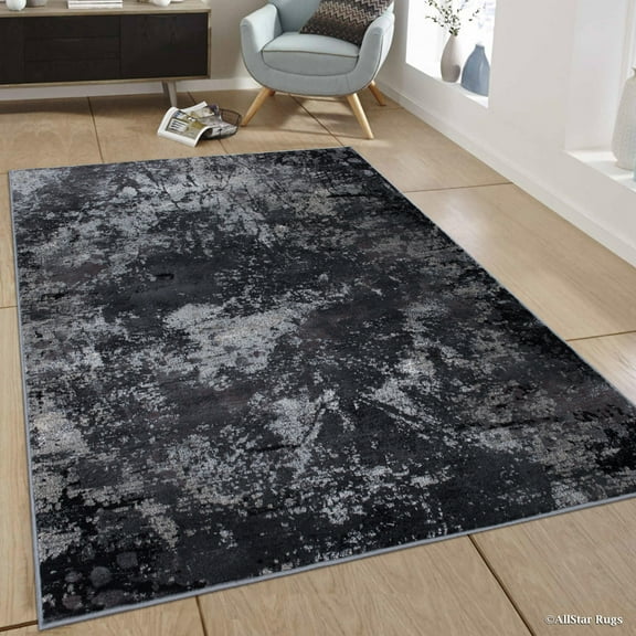 Ash Allstar Paint Brush Design Area Rug (5' 0" x 7' 0")