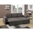 thumbnail image 1 of Ash Black Living Room Sectional Sofa Chaise Pull out Bed Couch Storage Chaise Polyfiber Furniture, 1 of 7