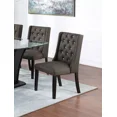 thumbnail image 1 of Ash Black Polyfiber 2pcs Side Chairs Plush Tufted Wingback Design Modern Dining Room Upholstered Chair, 1 of 9