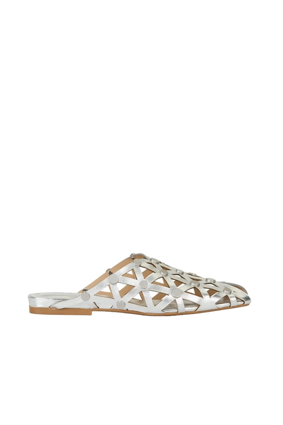 Bone Silver Traforata Slip-On Flats Neutrals (Women's)