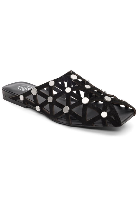Bone Suede Mule, 36, Black