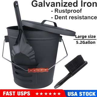 HOME-COMPLETE 4.75 Gal. Ash Bucket with Lid and Shovel HW1500230 - The Home  Depot