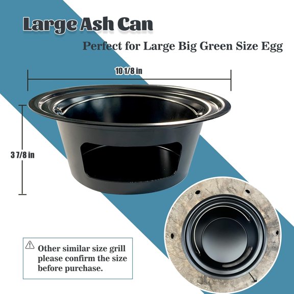 Ash Can with Handle for Large Big Green Egg