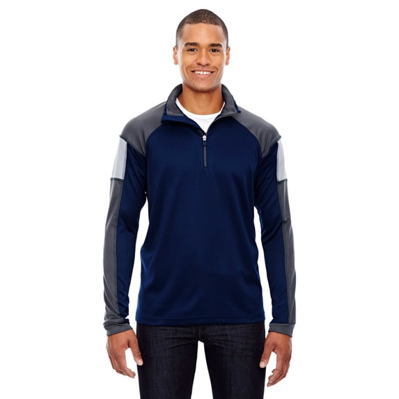 Ash City 88214 Men's Performance Interlock Half-Zip Top -Navy -3XL