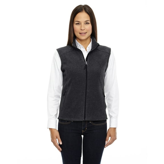 CORE365 78191 Women's Journey Fleece Vest-Heather Charcoal-L