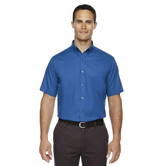 Ash City Core 365 88194 Mens Optimum Short Sleeve Twill Shirt, 2XL, TRUE ROYAL